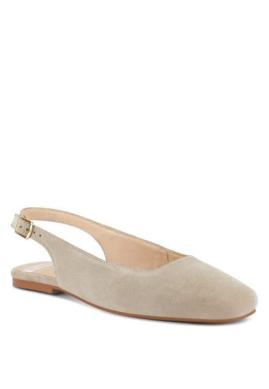 Sozani Genuine Suede Leather Slingback Flats - Tigbul's Variety Fashion Shop
