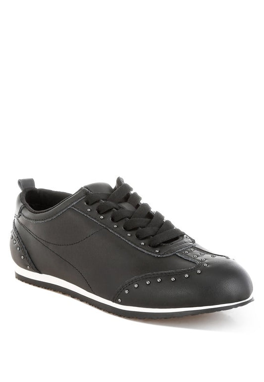 Odaya Studded Real Soft Leather Sneakers - Tigbul's Variety Fashion Shop