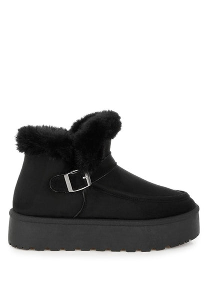 Linka Pin Buckle Detail Snow Boots - Tigbul's Variety Fashion Shop