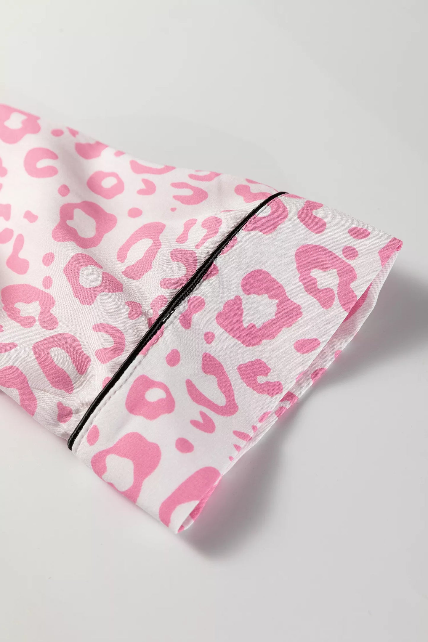 Leopard Print Button Up Top and Pants 2cps Pajama Set - Tigbul's Variety Fashion Shop