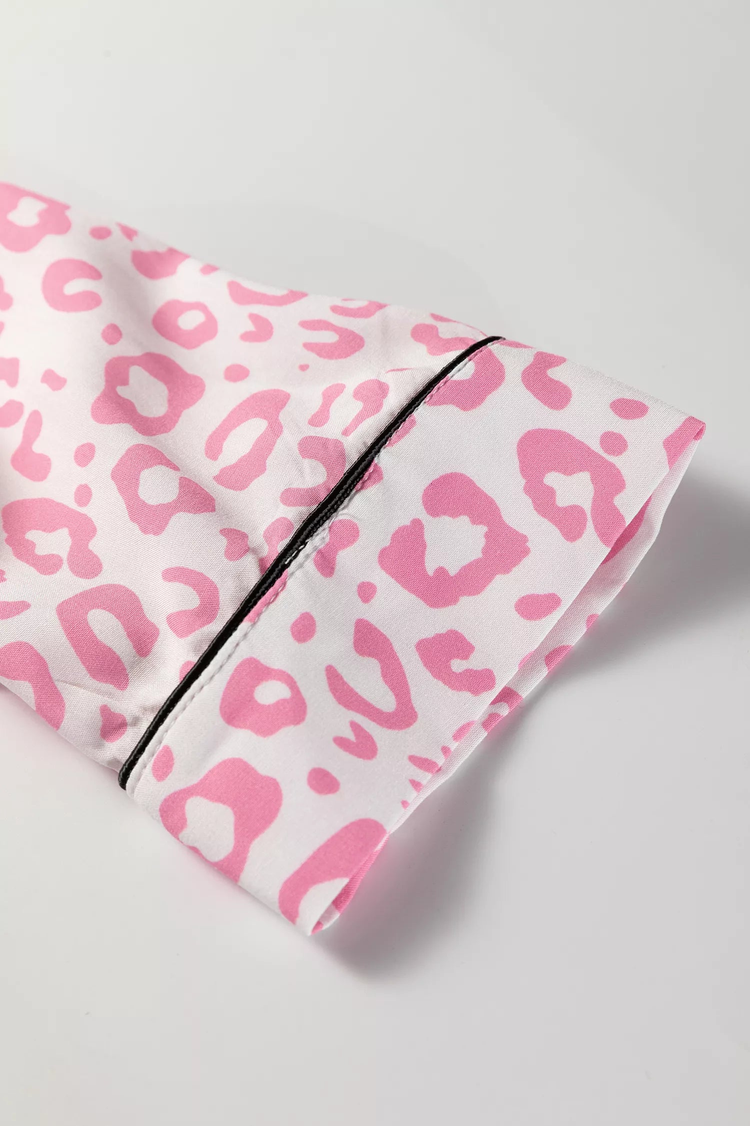 Leopard Print Button Up Top and Pants 2cps Pajama Set - Tigbul's Variety Fashion Shop