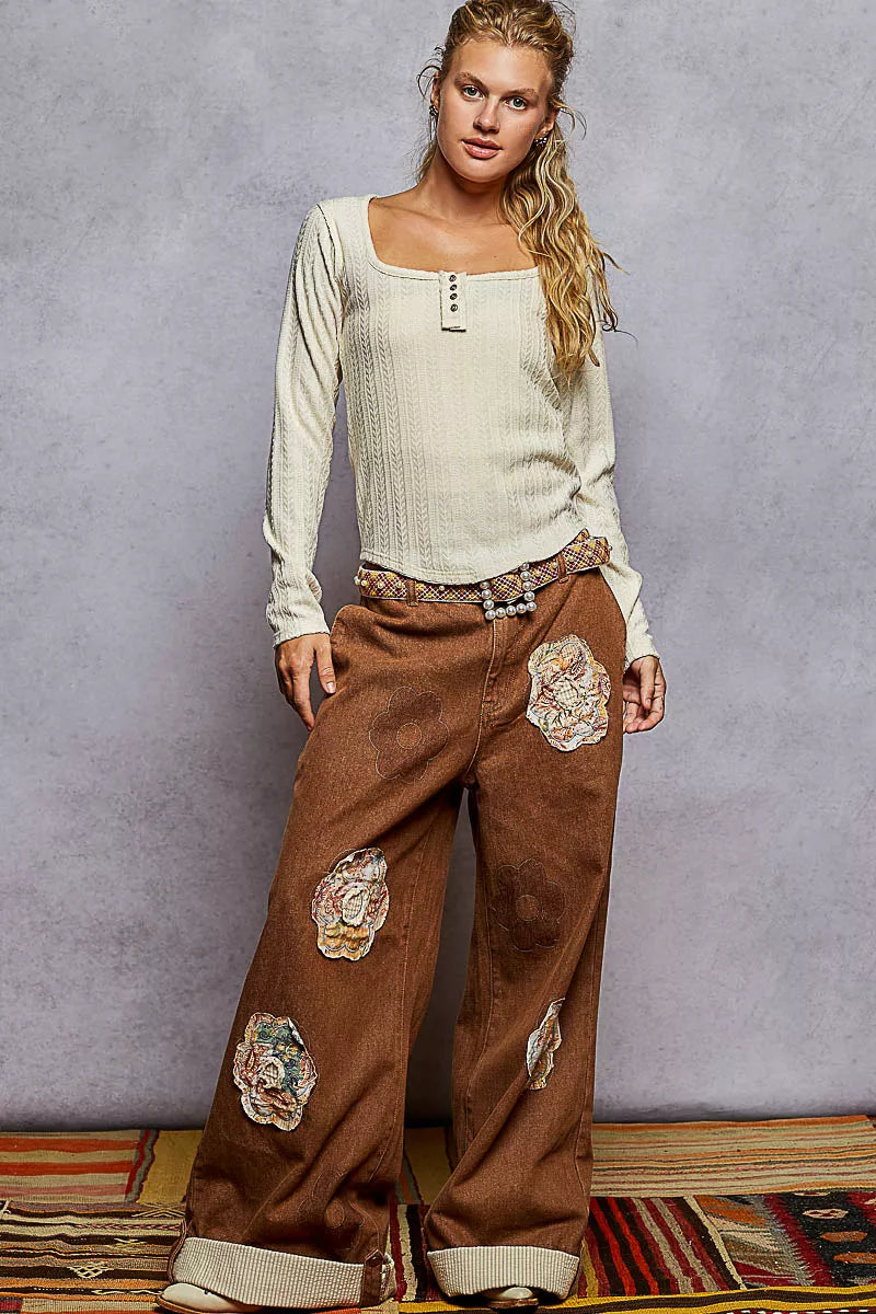 POL Square Neck Cropped Knit Top with Curved Hem - Tigbul's Variety Fashion Shop