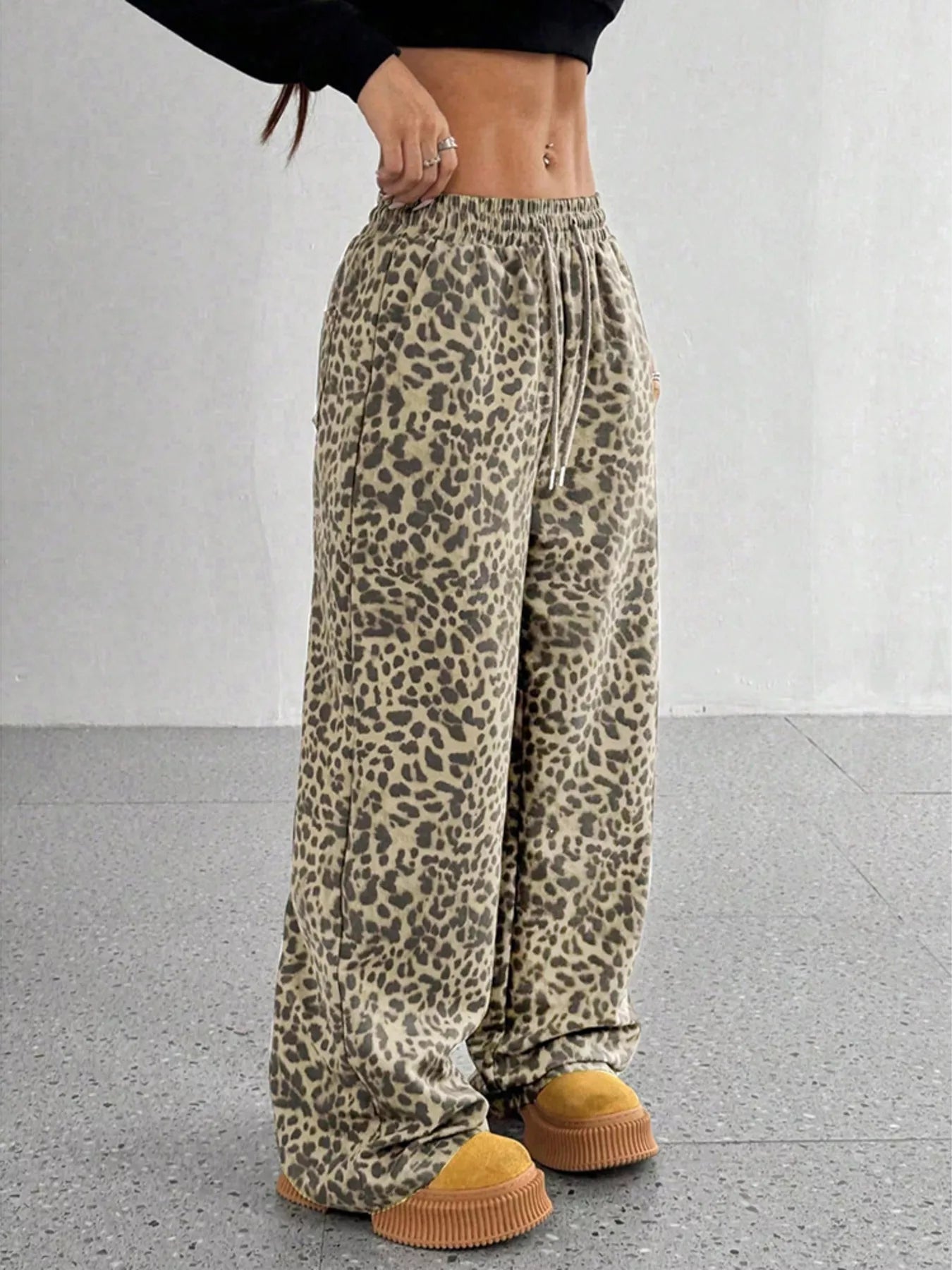 Full Size Leopard Print Wide Leg Pants Plus Size - Tigbul's Variety Fashion Shop