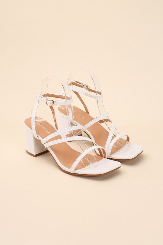 Strappy Block Heel Sandals - Tigbuls Variety Fashion