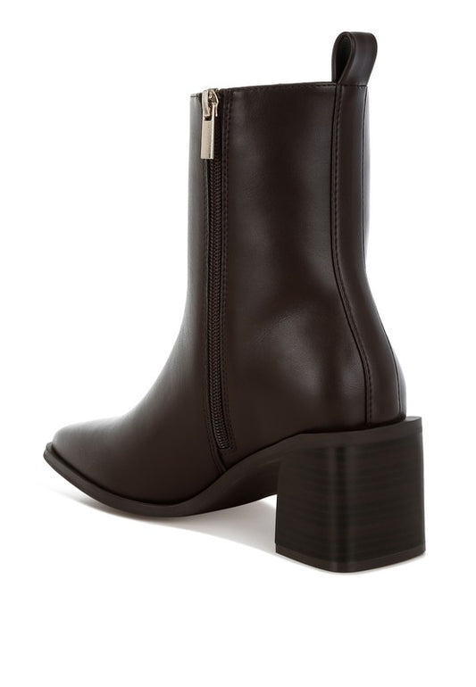Muskox Square Toe Faux Leather Boots - Tigbul's Variety Fashion Shop