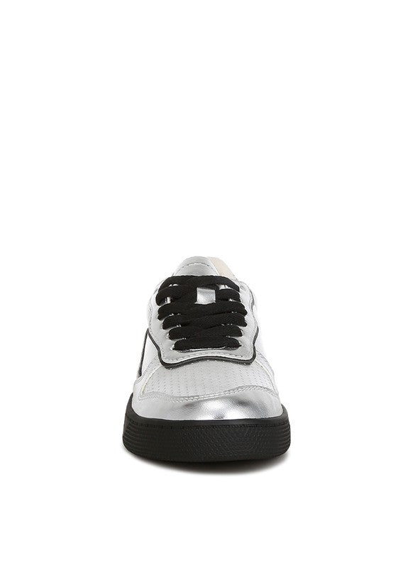 Kyniska Metallic Faux Leather Everyday Sneakers - Tigbul's Variety Fashion Shop