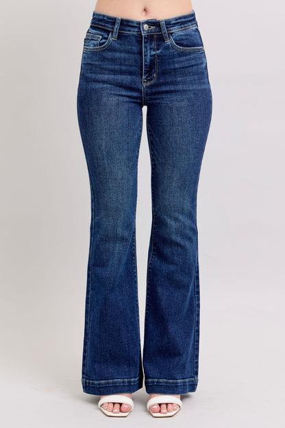 Judy Blue Full Size High Rise Flare Jeans with Pockets Plus Size - Tigbul's Variety Fashion Shop