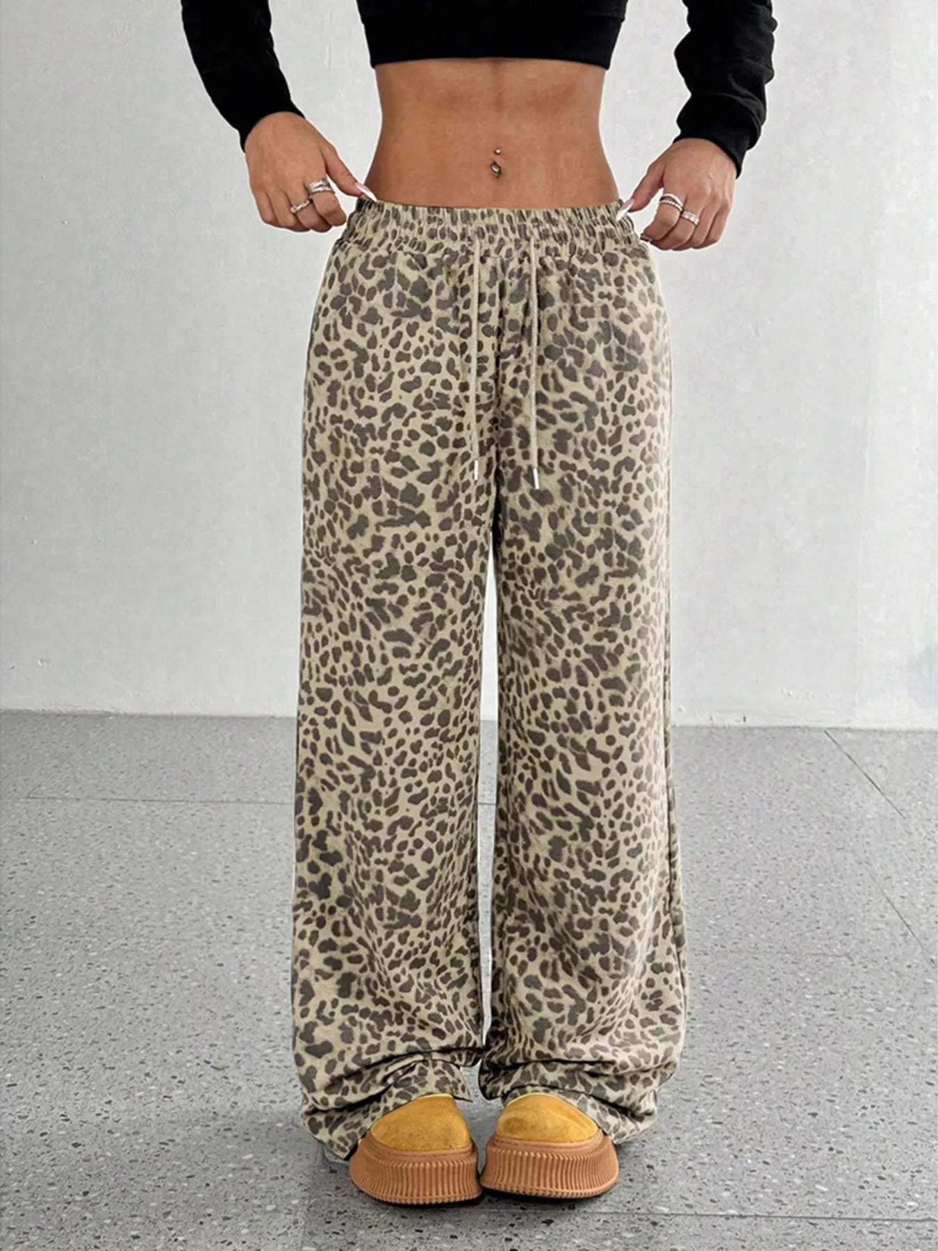 Full Size Leopard Print Wide Leg Pants Plus Size - Tigbul's Variety Fashion Shop