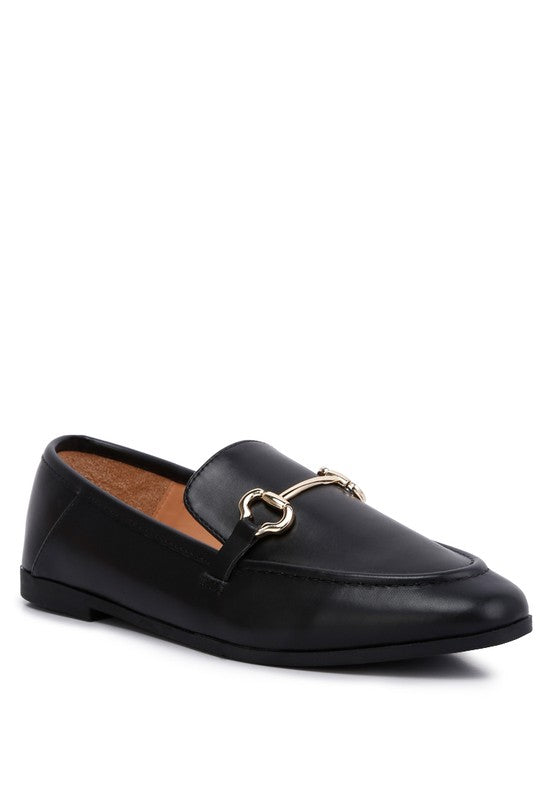 Talula Horsebit Embellished Faux Leather Loafers - Tigbuls Variety Fashion