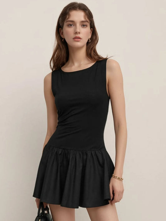 Sleeveless Ruched Mini Tank Dress - Tigbul's Variety Fashion Shop