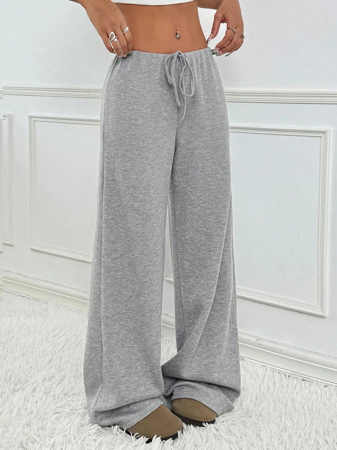 Striped Wide Leg Drawstring Pants - Tigbul's Variety Fashion Shop
