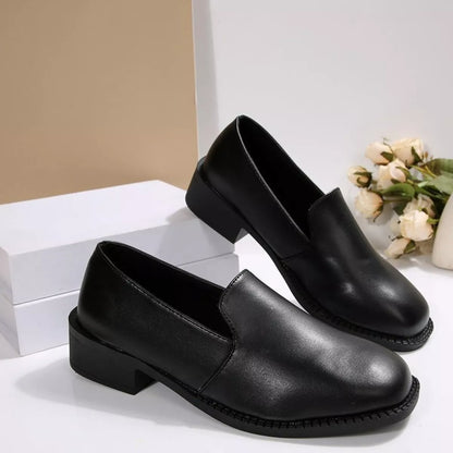 Round Toe Block Heels Loafers - Tigbul's Variety Fashion Shop