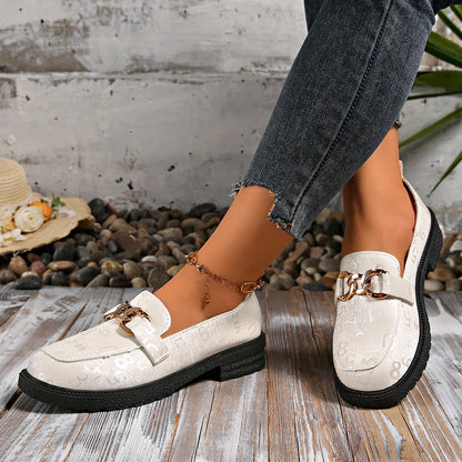 Round Toe Block Heels Loafers - Tigbul's Variety Fashion Shop