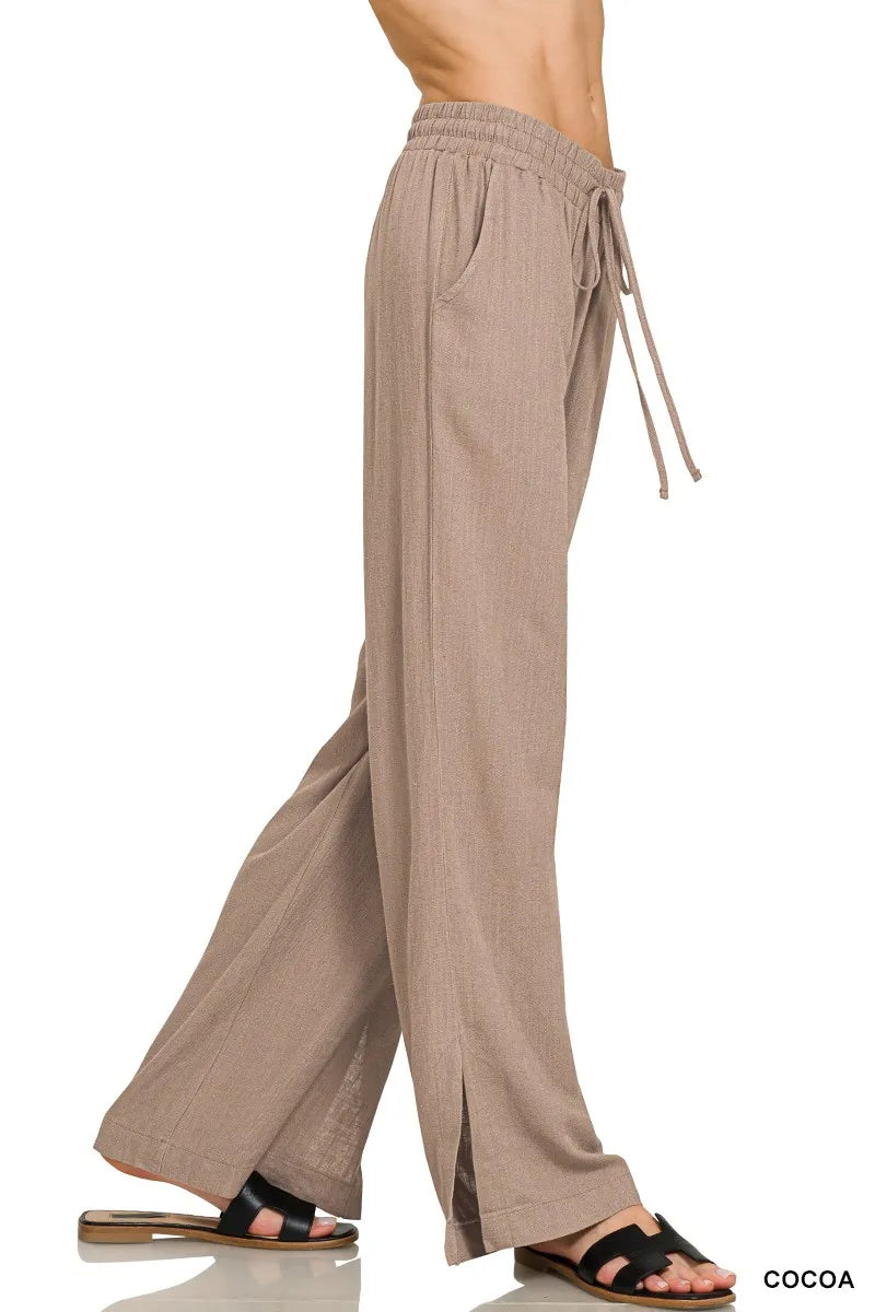 Zenana Linen Drawstring Pants - Tigbul's Variety Fashion Shop