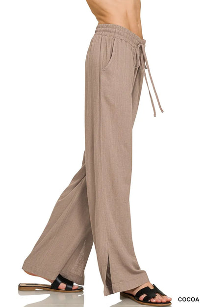 Zenana Linen Drawstring Pants - Tigbul's Variety Fashion Shop