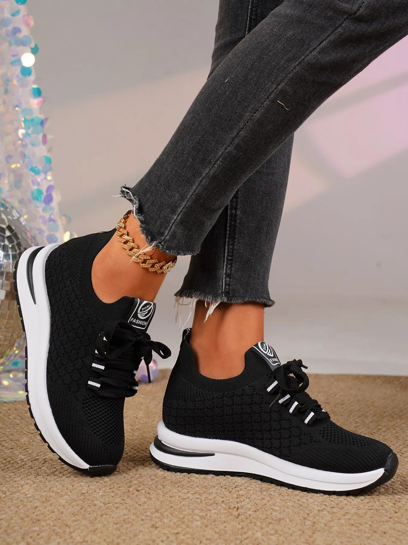 Lace Up Platform Athletic - Tigbul's Variety Fashion Shop