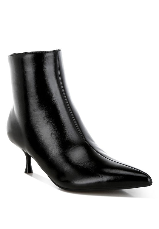 Thymus Faux Leather Kitten Heel Boots - Tigbul's Variety Fashion Shop