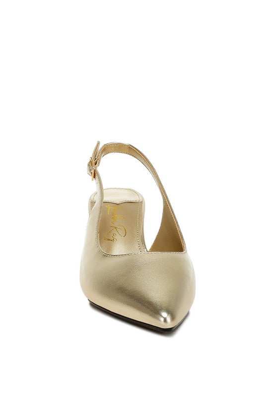 Zofoya Metallic Faux Leather Slingback Sandals - Tigbul's Variety Fashion Shop
