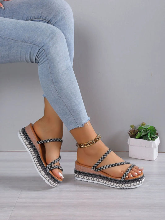 Woven Platform Wedge Sandals - Tigbul's Variety Fashion Shop