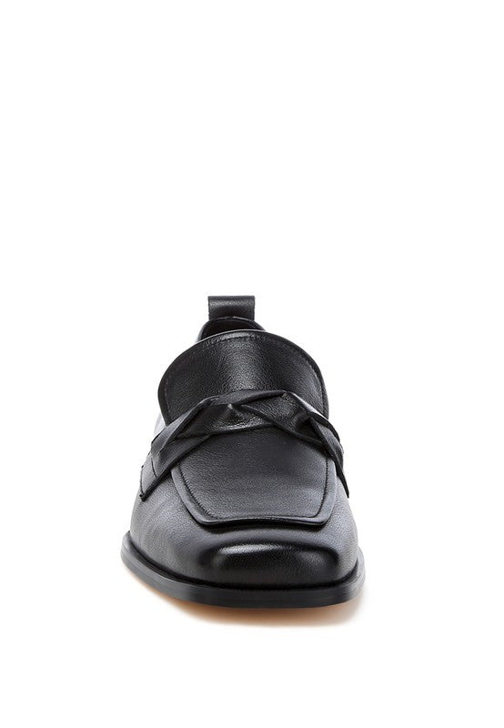 Rag & Co Hostess Genuine Leather Braided Loafers - Tigbul's Variety Fashion Shop