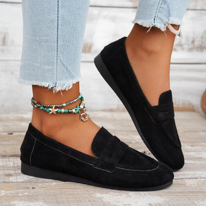 Round Toe Slip-On Flat Shoes - Tigbul's Variety Fashion Shop