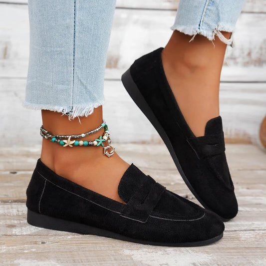 Round Toe Slip-On Flat Shoes - Tigbul's Variety Fashion Shop