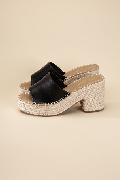 LOCK-1 Espadrille Mule Heels - Tigbuls Variety Fashion