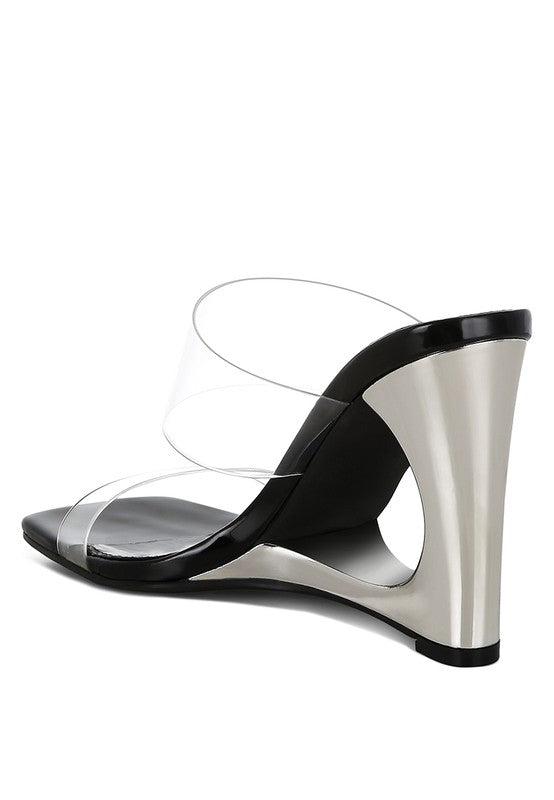 Zelene Fantasy 3.5" Wedge Heel Clear Sandals | Tigbuls Variety