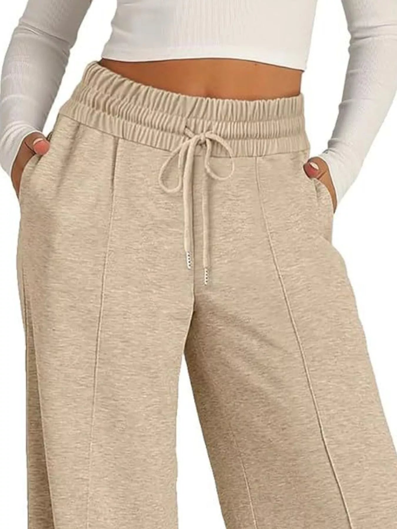 Wide Leg Drawstring Pants - Tigbul's Variety Fashion Shop