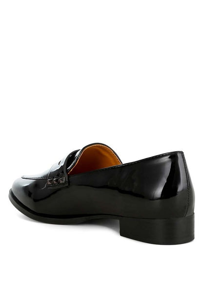 Noshiya Patent Pleather Penny Loafers - Tigbul's Variety Fashion Shop