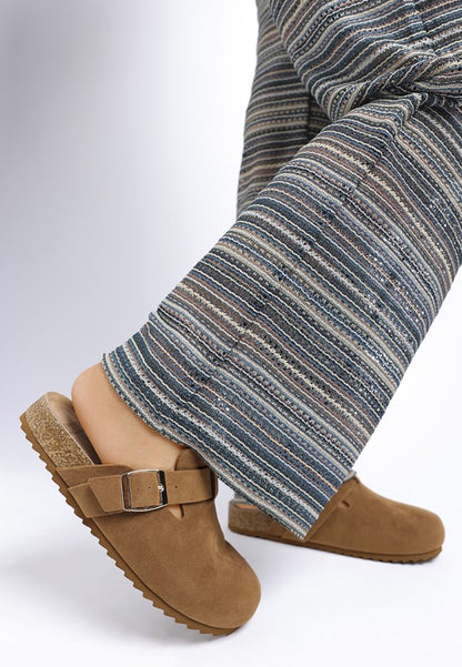 Ratiha Buckle Accent Slip-On Footbed Mules - Tigbul's Variety Fashion Shop