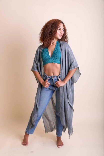 Woven Long Line Tribal Kimono - Tigbul's Variety Fashion Shop