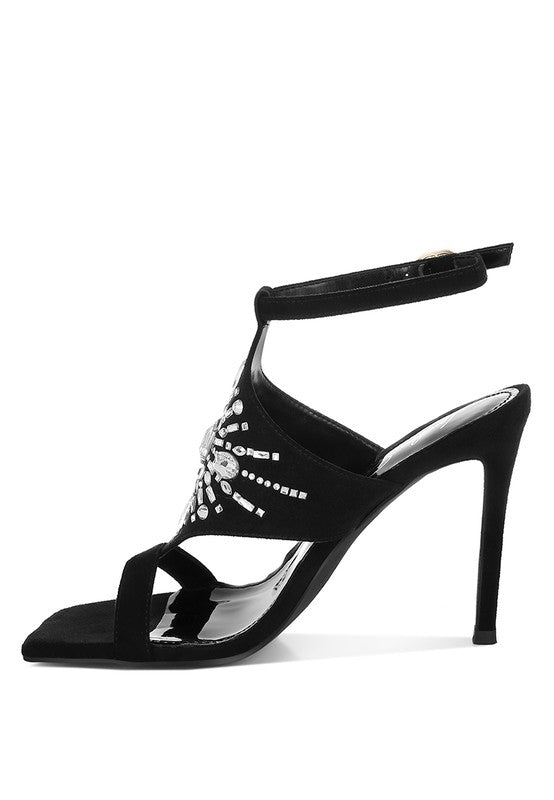 Warda Jeweled Shiny Stiletto Heels - Tigbul's Variety Fashion Shop