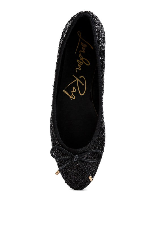 Ringo Black Sequin Embellished Ballet Flats - Tigbuls Variety Fashion