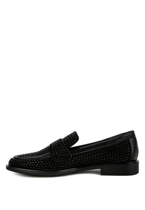 Hobbs Rhinestones Embellished Loafers - Tigbul's Variety Fashion Shop