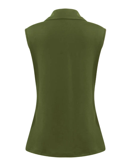 Button Down Sleeveless Top - Tigbul's Variety Fashion Shop