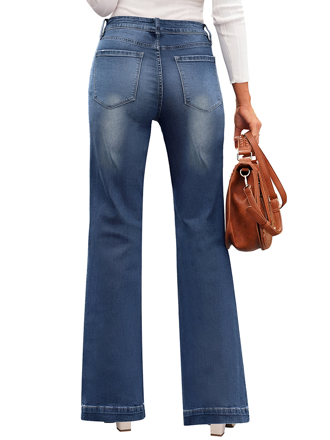 High Waist Bootcut Jeans with Pockets - Tigbul's Variety Fashion Shop