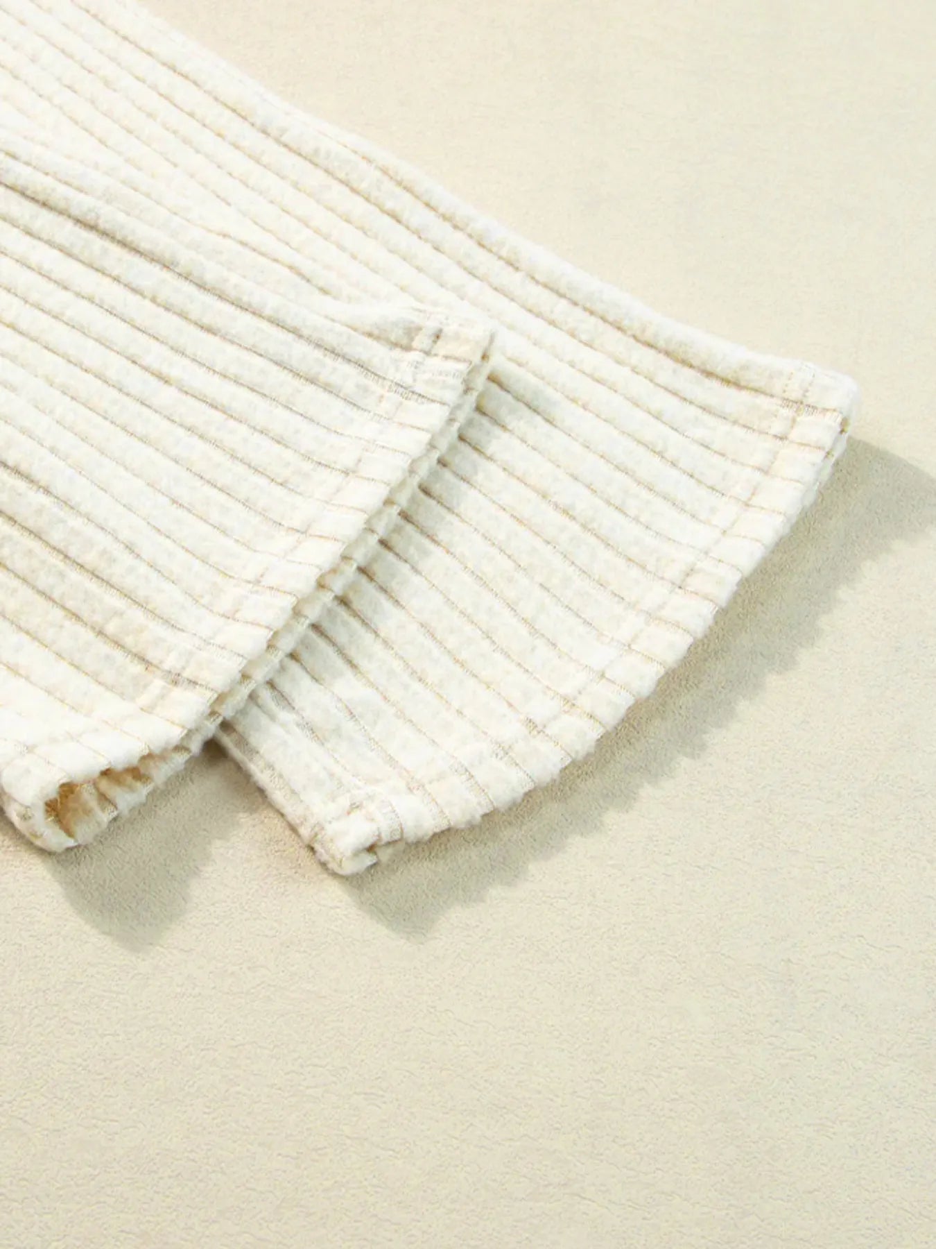Ribbed Knit V-Neck Top and Pants Lounge Set - Tigbul's Variety Fashion Shop
