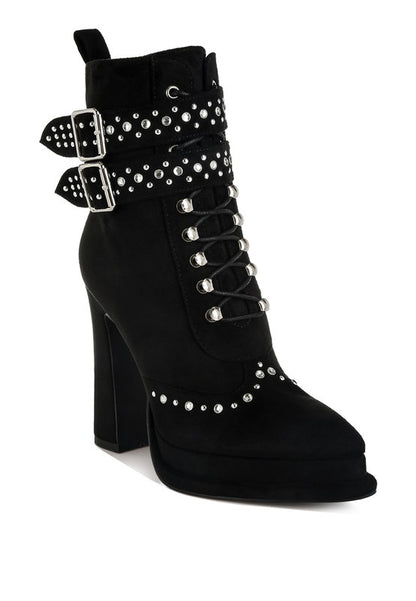 Punk Nomad Harness Detail Lace Up Boots - Tigbul's Variety Fashion Shop