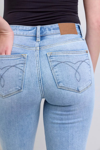 Judy Blue Mid Rise Thermal Bootcut Jeans | Tigbuls Variety Fashion