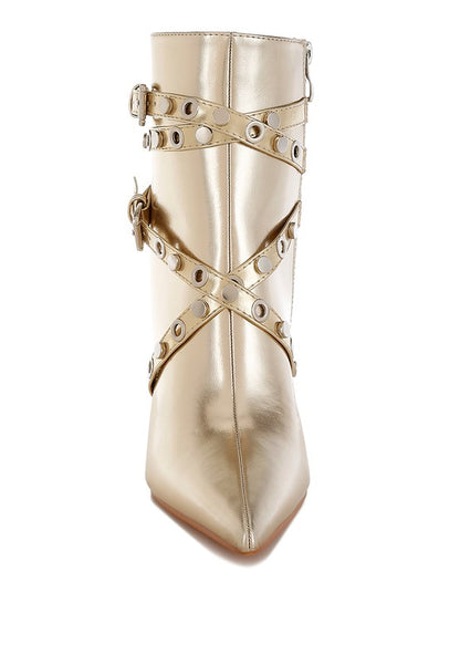 Jaunts Eyelets & Studs Harness Ankle Boots - Tigbul's Variety Fashion Shop