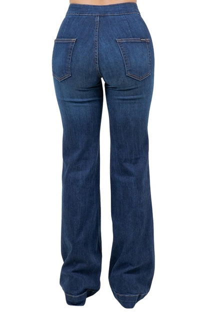 Harley Wide Leg Dark Blue- Inseam 34 - Tigbul's Variety Fashion Shop