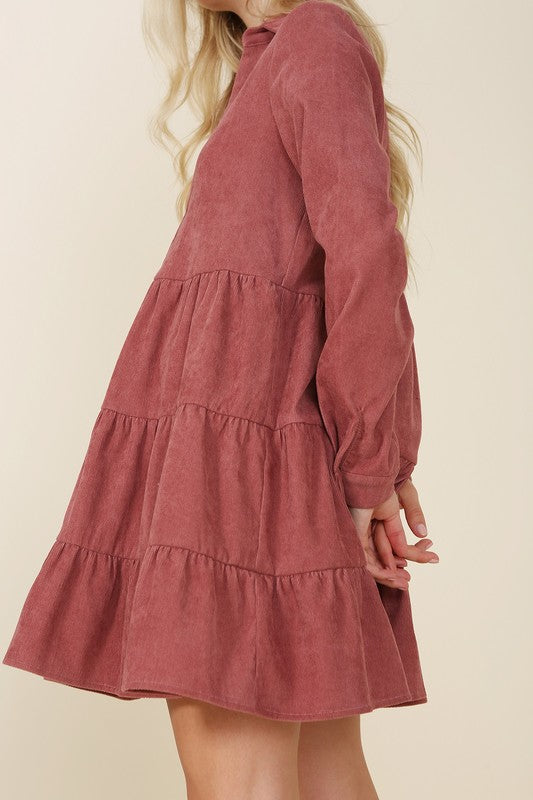 Corduroy tiered dress - Tigbuls Variety Fashion