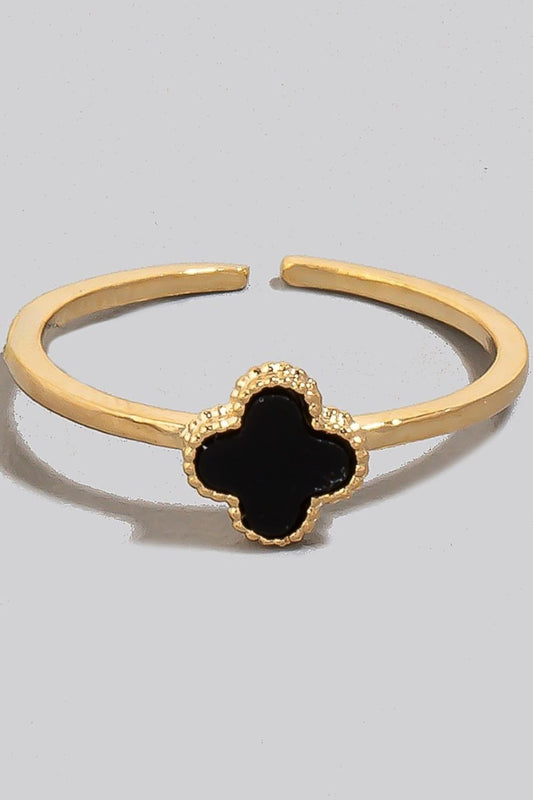 Fame Clover Charm Dainty Band Ring - Tigbul's Variety Fashion Shop