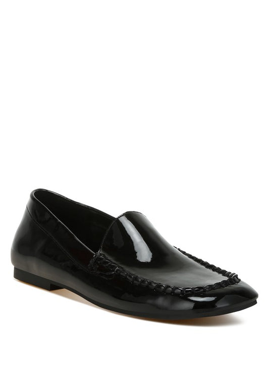 Dama Patent Pleather Loafers - Tigbul's Variety Fashion Shop