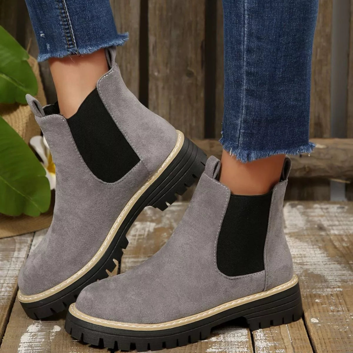 Round Toe Block Heels Boots - Tigbul's Variety Fashion Shop