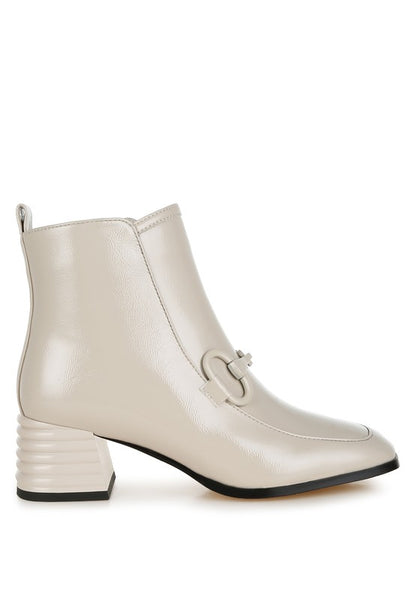 Algol Textured Block Heel Ankle Boots - Tigbul's Variety Fashion Shop