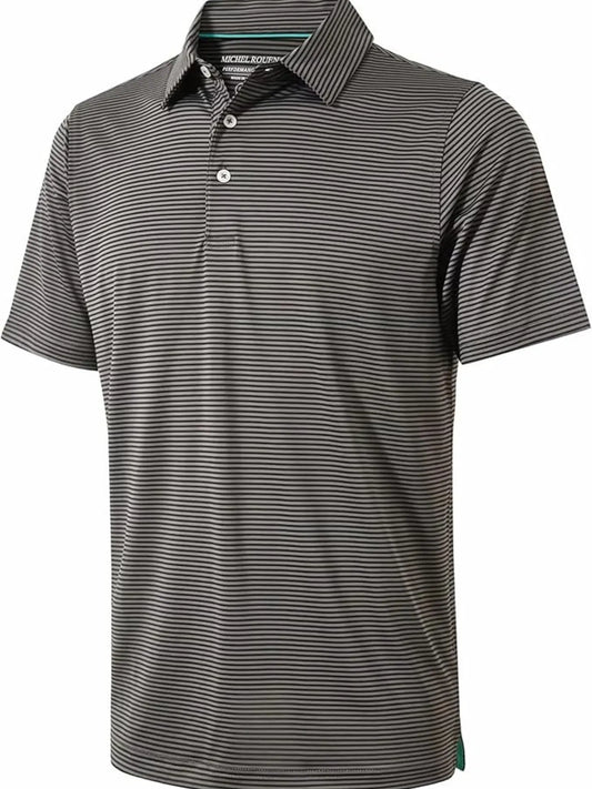 Men's Full Size Striped Short Sleeve Polo Plus Size - Tigbul's Variety Fashion Shop