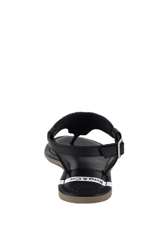 Chitra Pin Buckle Beaded Flat Sandals - Tigbul's Variety Fashion Shop