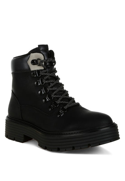 Boskoff Lace-Up Chunky Warm Ankle Boots - Tigbul's Variety Fashion Shop
